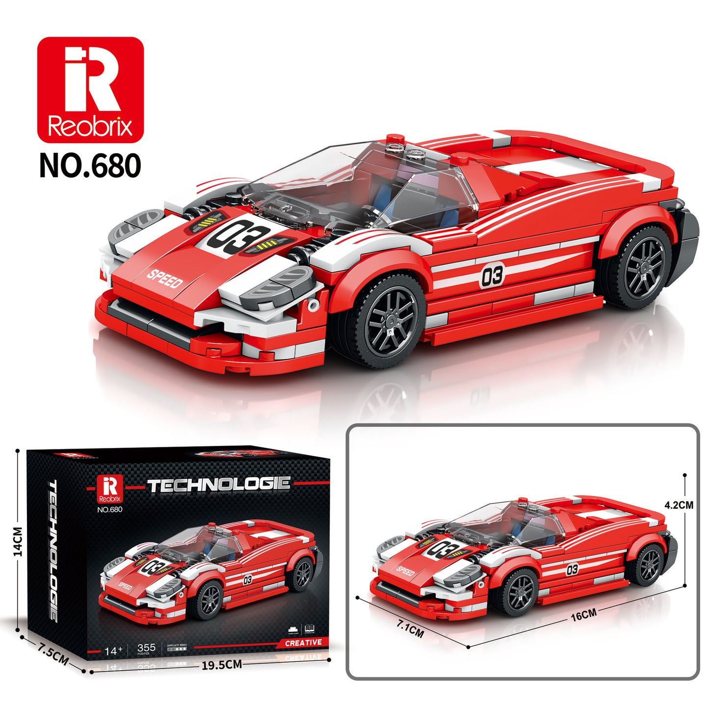 Reobrix Car Building Blocks Sports Car